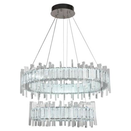 LED Regulação cristal candelabro suspenso LED/65W/230V 3000-6500K + controlo remoto
