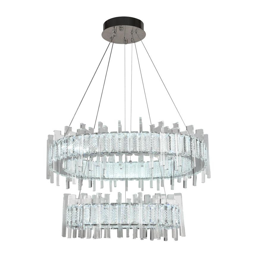 LED Regulação cristal candelabro suspenso LED/65W/230V 3000-6500K + controlo remoto