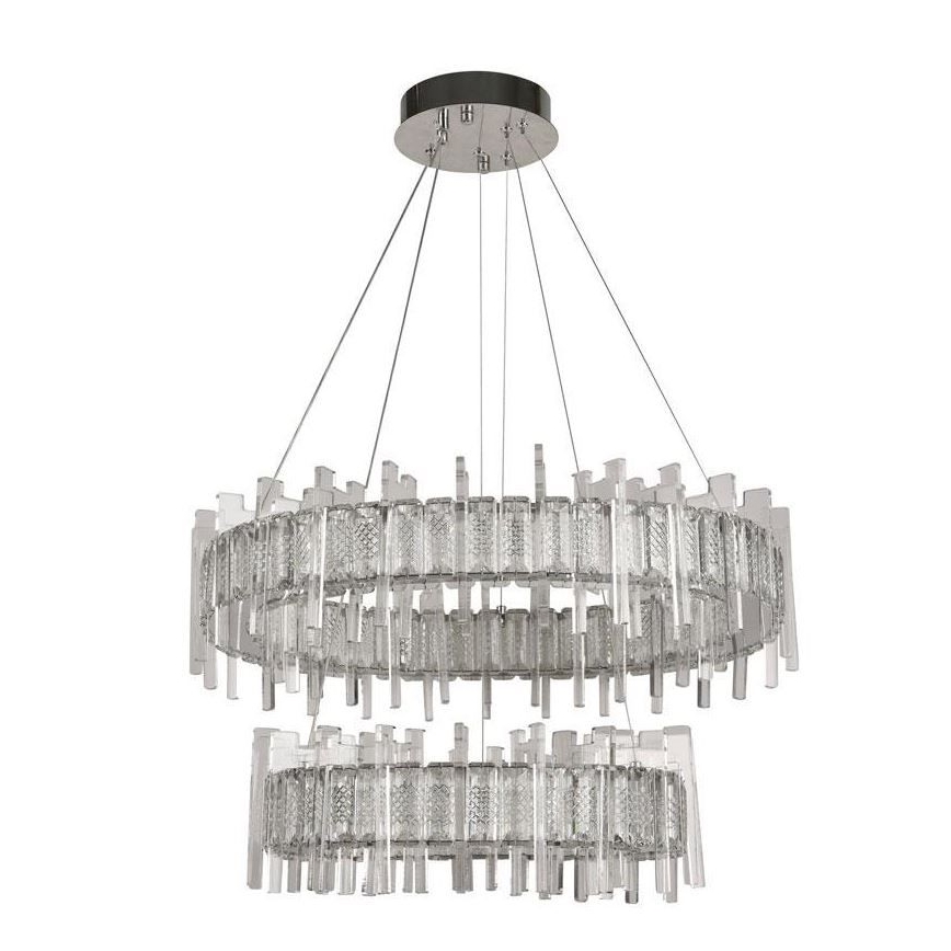 LED Regulação cristal candelabro suspenso LED/65W/230V 3000-6500K + controlo remoto