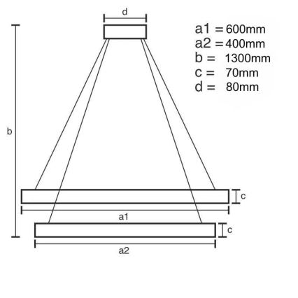 LED Regulação cristal candelabro suspenso LED/65W/230V 3000-6500K + controlo remoto