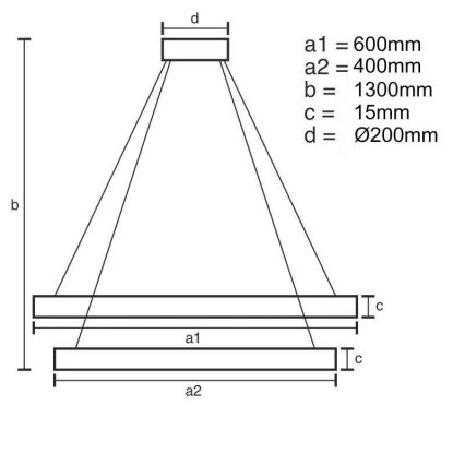 Candelabro suspenso LED com regulação LED/65W/230V 3000-6500K + controlo remoto