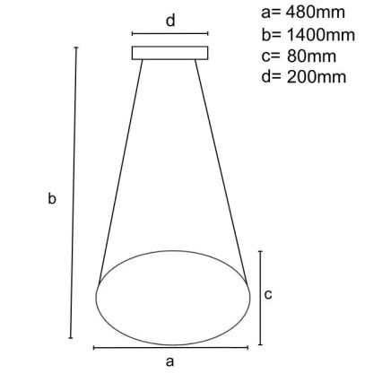 Candelabro suspenso LED com regulação LED/65W/230V 3000-6500K dourada + controlo remoto