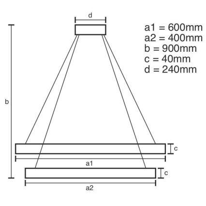 Candelabro suspenso LED com regulação LED/70W/230V 3000-6500K + controlo remoto