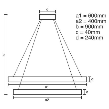 Candelabro suspenso LED com regulação LED/70W/230V 3000-6500K + controlo remoto