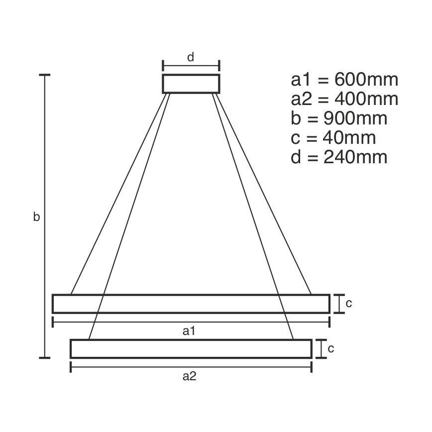 Candelabro suspenso LED com regulação LED/70W/230V 3000-6500K + controlo remoto