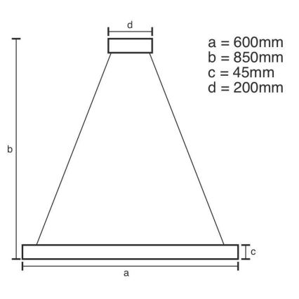 Candelabro suspenso LED com regulação LED/70W/230V 3000-6500K + controlo remoto