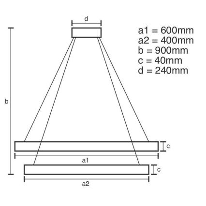 Candelabro suspenso LED com regulação LED/70W/230V 3000-6500K + controlo remoto