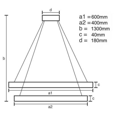 Candelabro suspenso LED com regulação LED/70W/230V 3000-6500K + controlo remoto