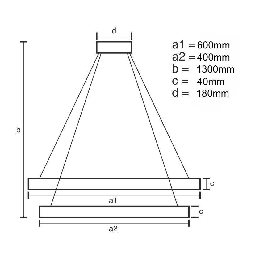Candelabro suspenso LED com regulação LED/70W/230V 3000-6500K + controlo remoto