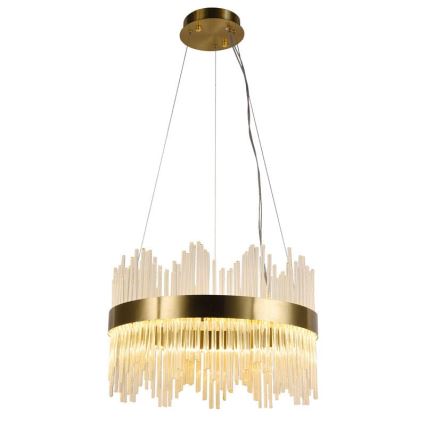 Candelabro suspenso de cristal LED com regulação LED/70W/230V 3000-6500K dourada + controlo remoto