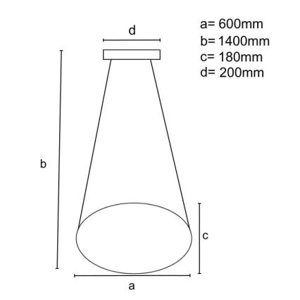 Candelabro suspenso LED com regulação LED/70W/230V 3000-6500K preto + controlo remoto
