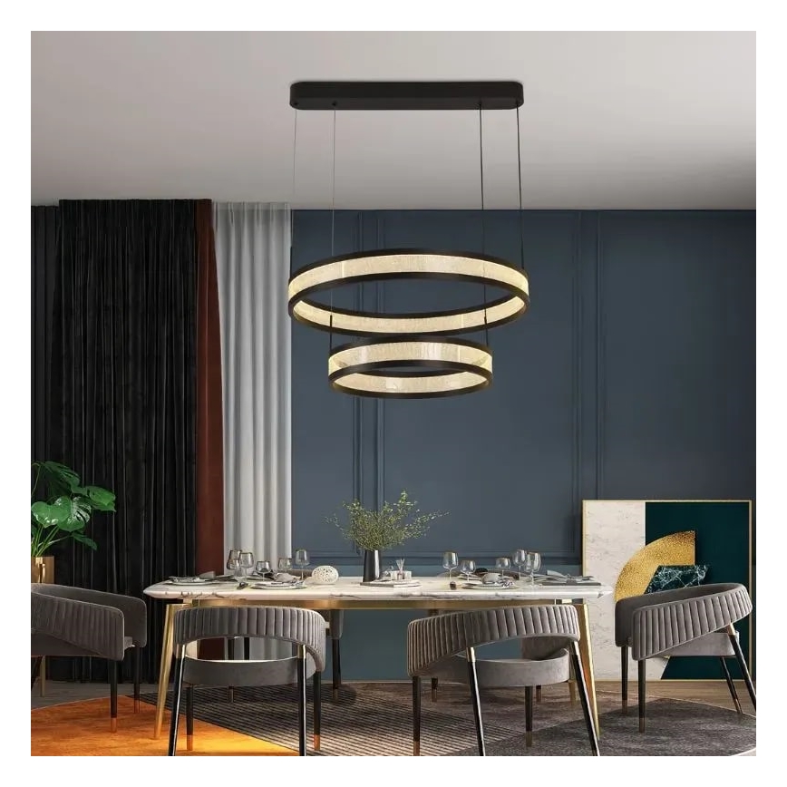 Candelabro suspenso LED com regulação LED/70W/230V 3000-6500K preto + controlo remoto
