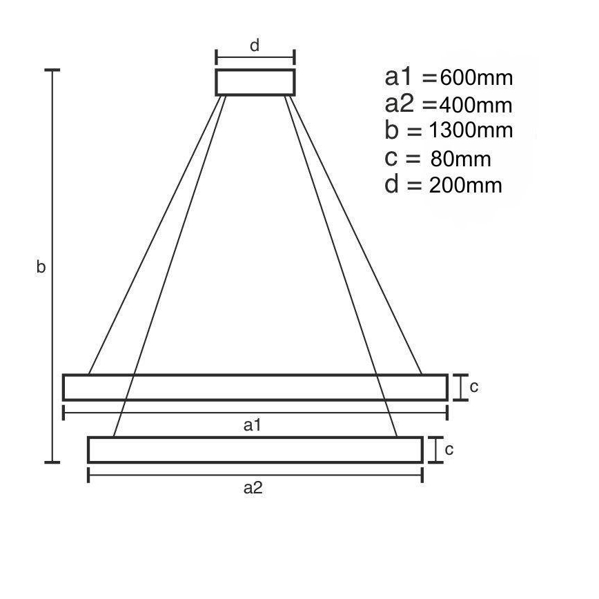 Candelabro suspenso LED com regulação LED/80W/230V 3000-6500K + controlo remoto