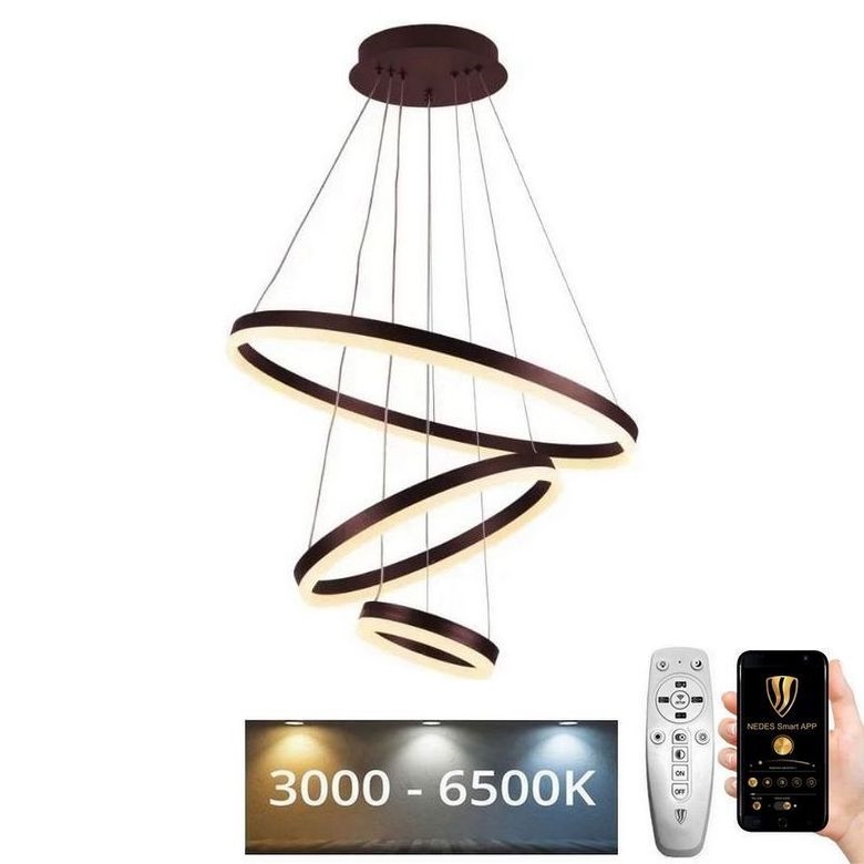 Candelabro suspenso LED com regulação LED/85W/230V 3000-6500K + controlo remoto