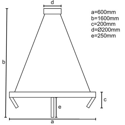 Candelabro suspenso LED com regulação LED/85W/230V 3000-6500K + controlo remoto