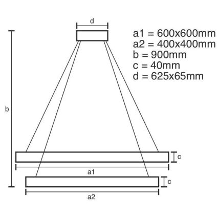 Candelabro suspenso LED com regulação LED/90W/230V 3000-6500K + controlo remoto