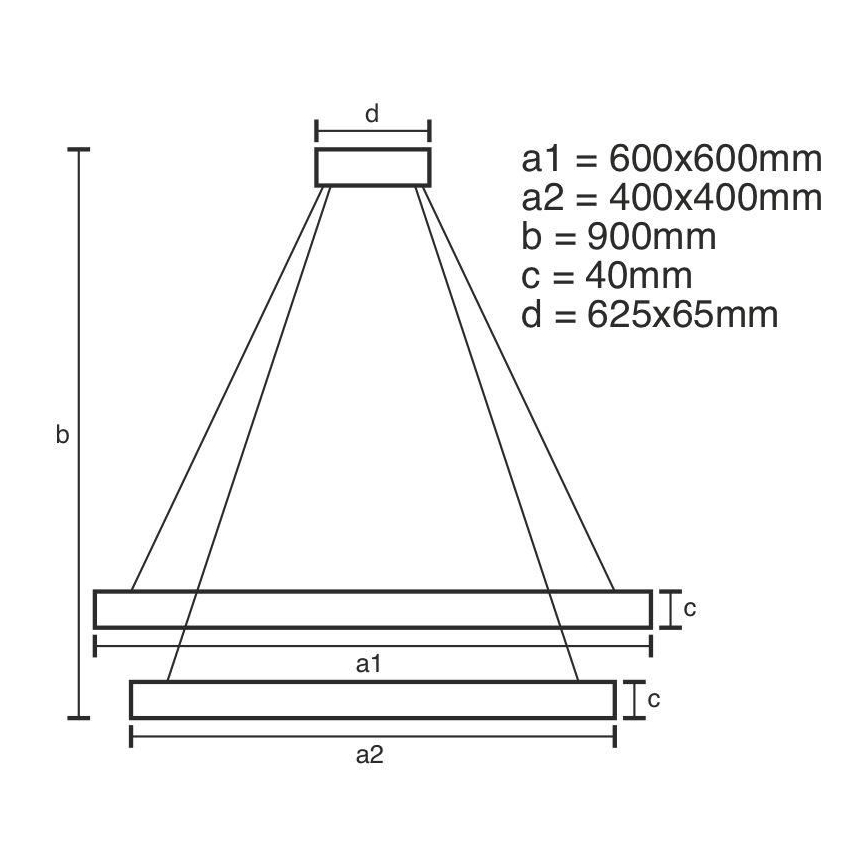 Candelabro suspenso LED com regulação LED/90W/230V 3000-6500K + controlo remoto