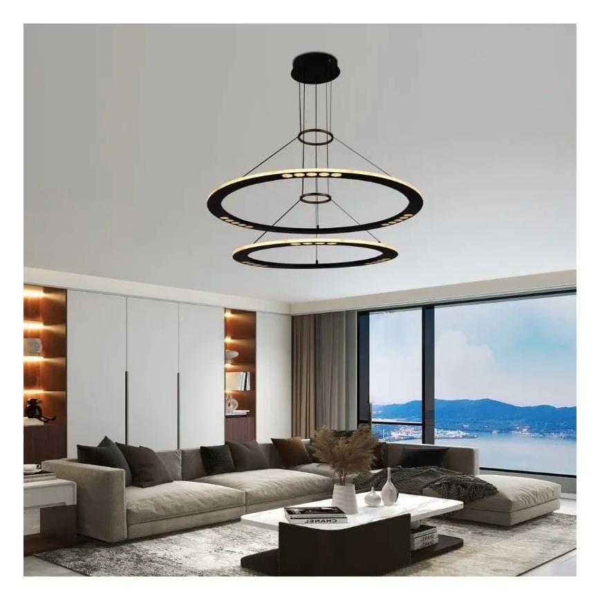 Candelabro suspenso LED com regulação LED/90W/230V 3000-6500K + controlo remoto