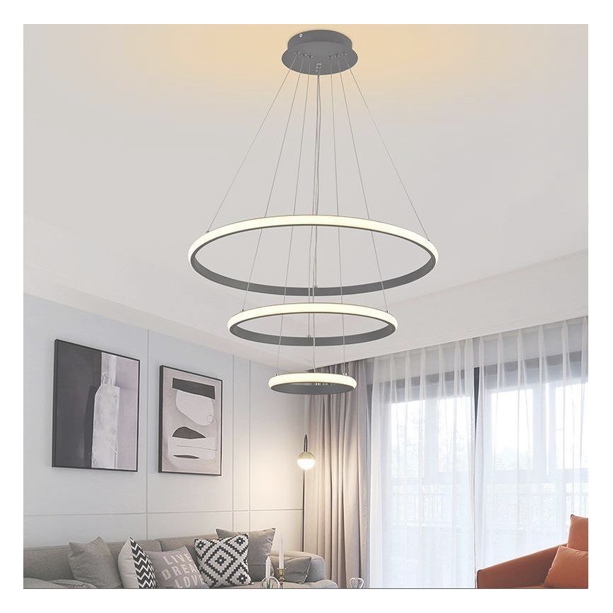 Candelabro suspenso LED com regulação LED/90W/230V 3000-6500K + controlo remoto