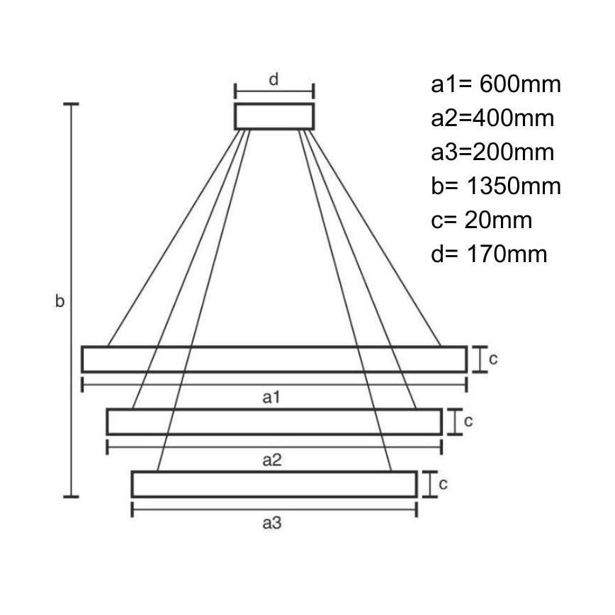 Candelabro suspenso LED com regulação LED/90W/230V 3000-6500K + controlo remoto