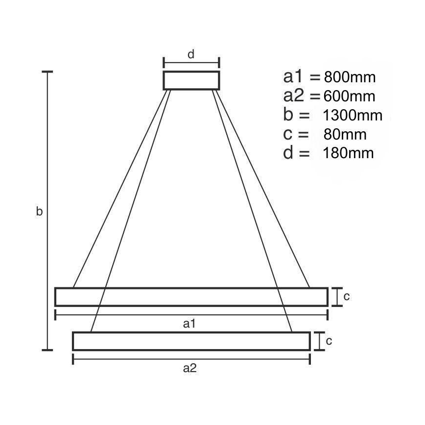 Candelabro suspenso de cristal LED com regulação LED/90W/230V 3000-6500K dourada/cromado + controlo remoto