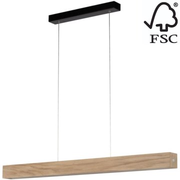 Candelabro suspenso LED com regulação LEON 3xLED/18W/230V carvalho – FSC certificado