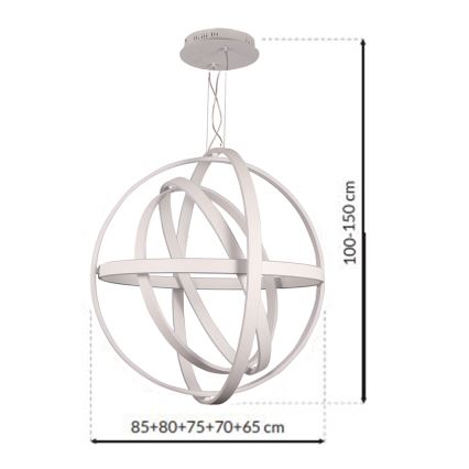 Candelabro suspenso LED COPERNICUS 1xLED/260W/230V branco