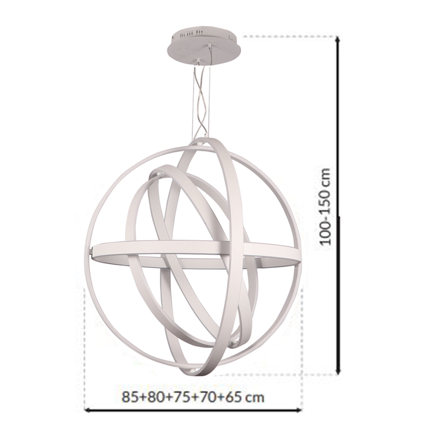 Candelabro suspenso LED COPERNICUS 1xLED/260W/230V branco