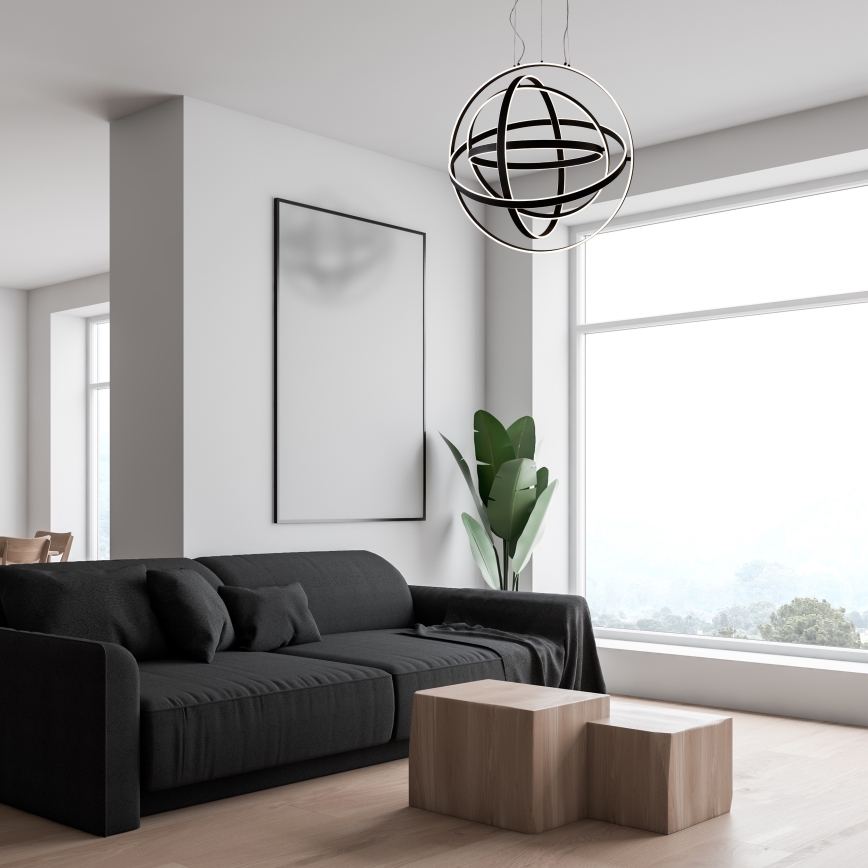 Candelabro suspenso LED COPERNICUS 1xLED/260W/230V preto