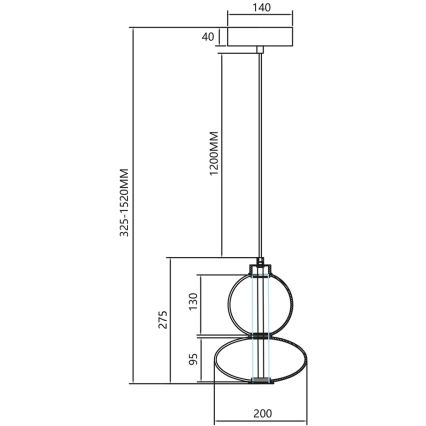 Candelabro suspenso LED DAPHNE LED/12W/230V cinzento