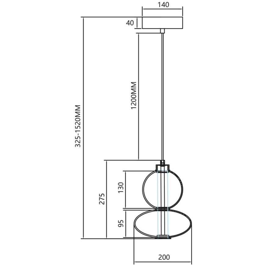 Candelabro suspenso LED DAPHNE LED/12W/230V cinzento