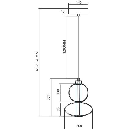 Candelabro suspenso LED DAPHNE LED/12W/230V dourada