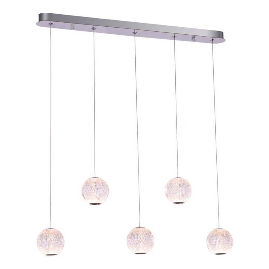 Candelabro suspenso LED ESMOND 5xLED/4,8W/230V cromado brilhante
