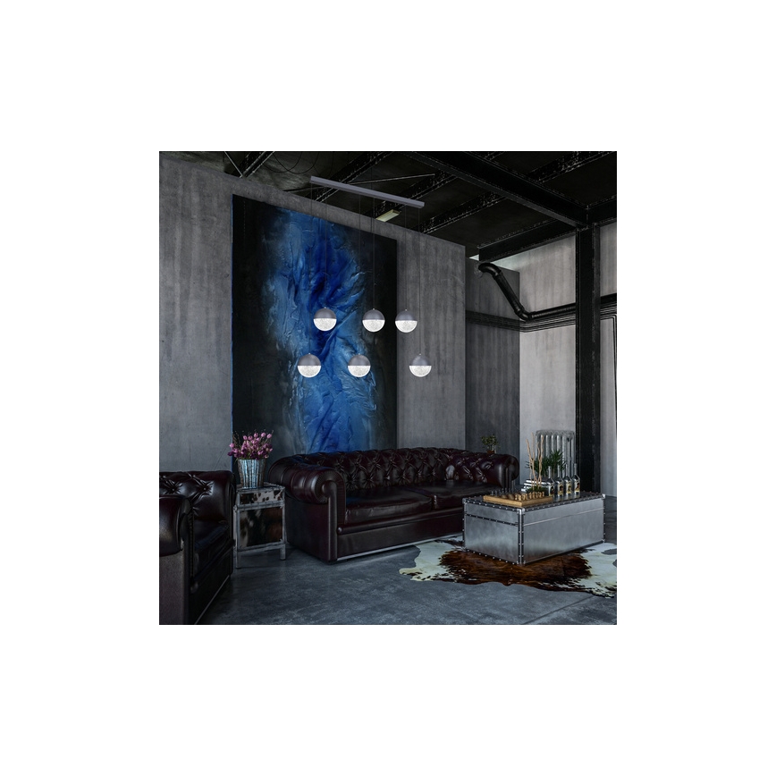 Candelabro suspenso LED FURNI 6xLED/5W/230V