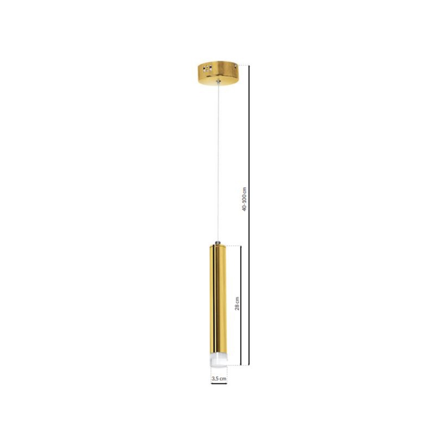 Candelabro suspenso LED GOLDIE 1xLED/5W/230V dourado