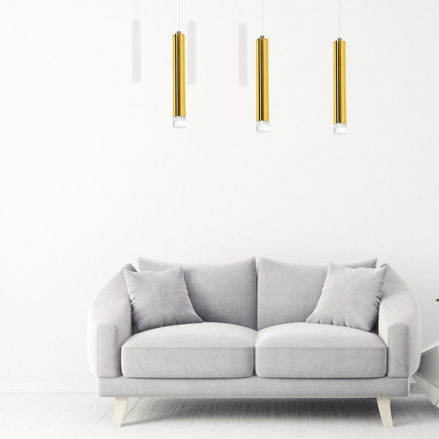 Candelabro suspenso LED GOLDIE 3xLED/15W/230V dourado