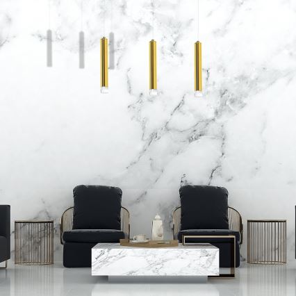 Candelabro suspenso LED GOLDIE 3xLED/15W/230V dourado