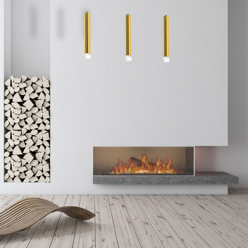 Candelabro suspenso LED GOLDIE 3xLED/15W/230V dourado