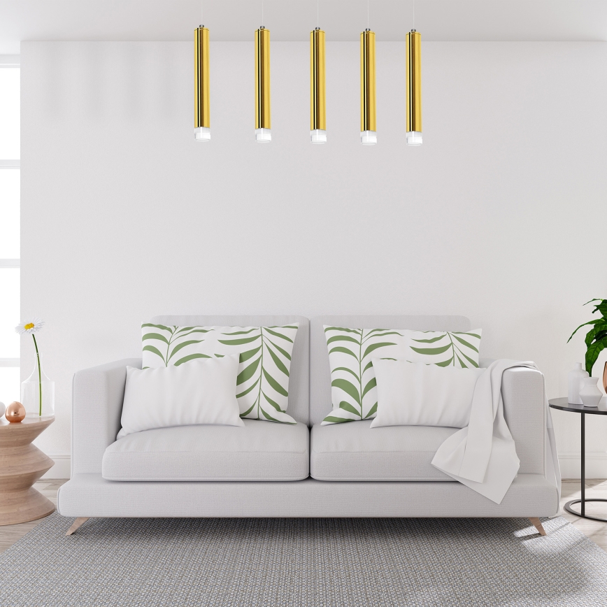 Candelabro suspenso LED GOLDIE 5xLED/25W/230V dourado