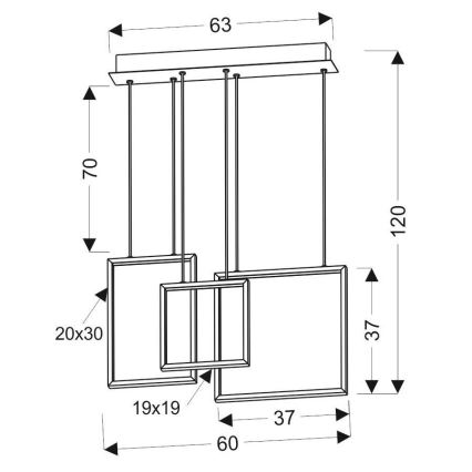 Candelabro suspenso LED KEOS LED/36W/230V