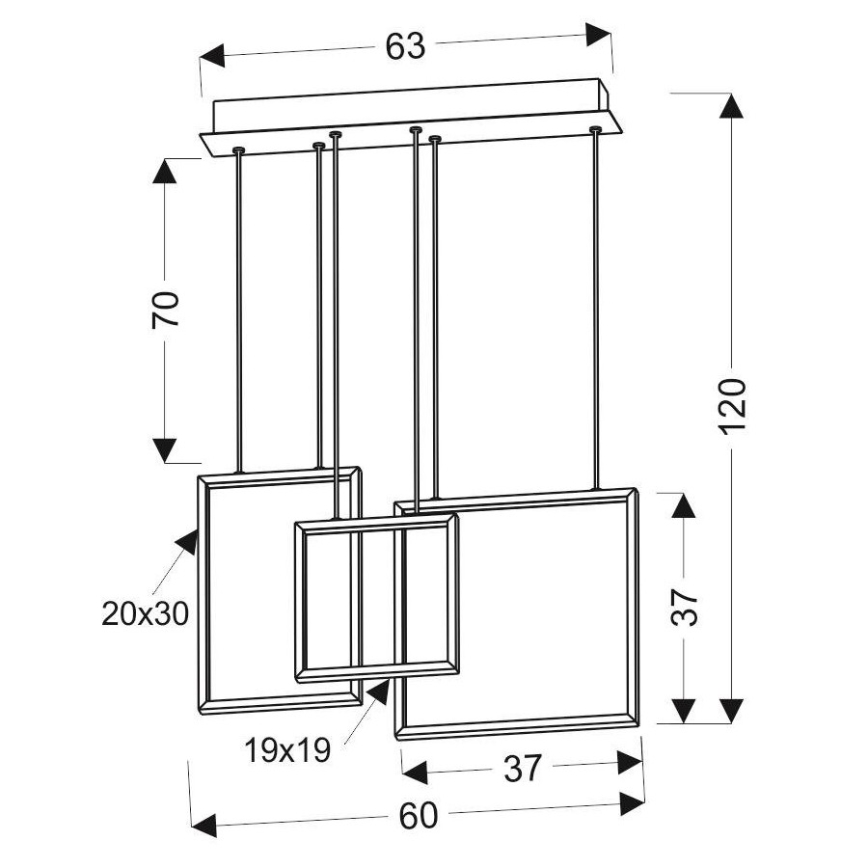 Candelabro suspenso LED KEOS LED/36W/230V