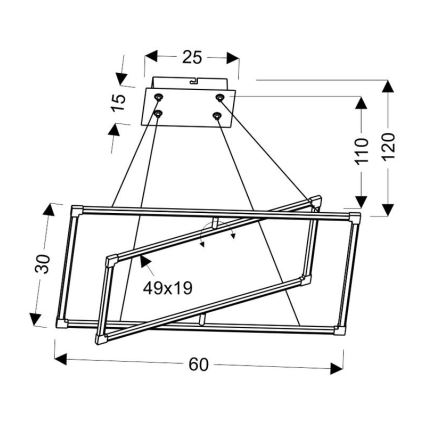 Candelabro suspenso LED KSEROS LED/35W/230V