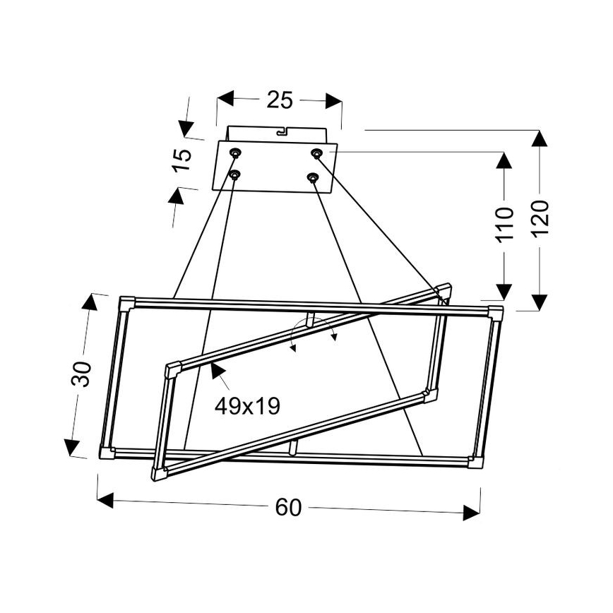 Candelabro suspenso LED KSEROS LED/35W/230V