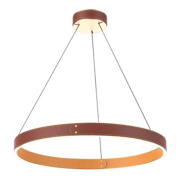 Candelabro suspenso LED LEATHER LED/47,8W/230V castanho/laranja