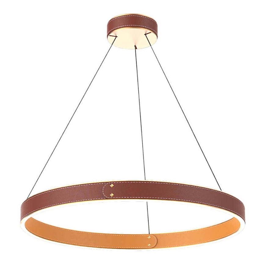 Candelabro suspenso LED LEATHER LED/47,8W/230V castanho/laranja