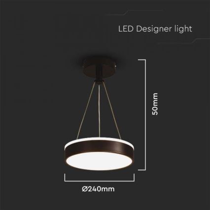 Candelabro suspenso LED LED/12W/230V 4000K preto