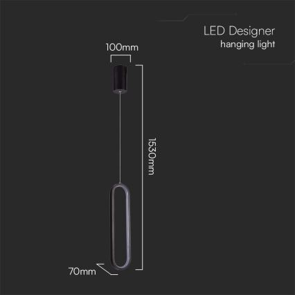 Candelabro suspenso LED LED/13W/230V 3000K preto