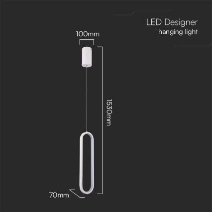 Candelabro suspenso LED LED/13W/230V 4000K branco