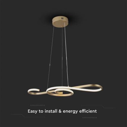 Candelabro suspenso LED LED/18W/230V 3000K dourada