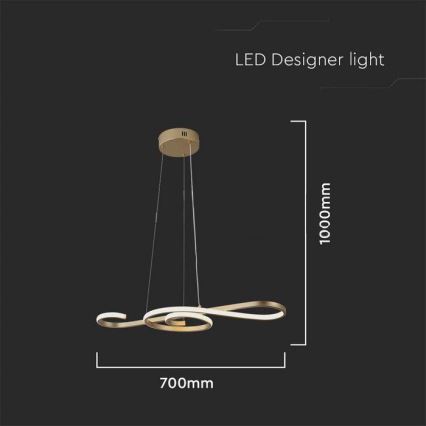 Candelabro suspenso LED LED/18W/230V 3000K dourada